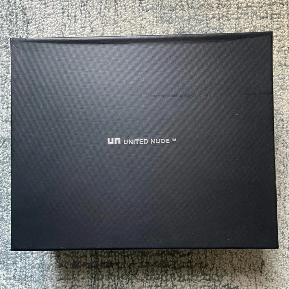 UNITED NUDE Brand New UN Bootie MD Black Cutout Wedge Heel Nappa Leather NIB